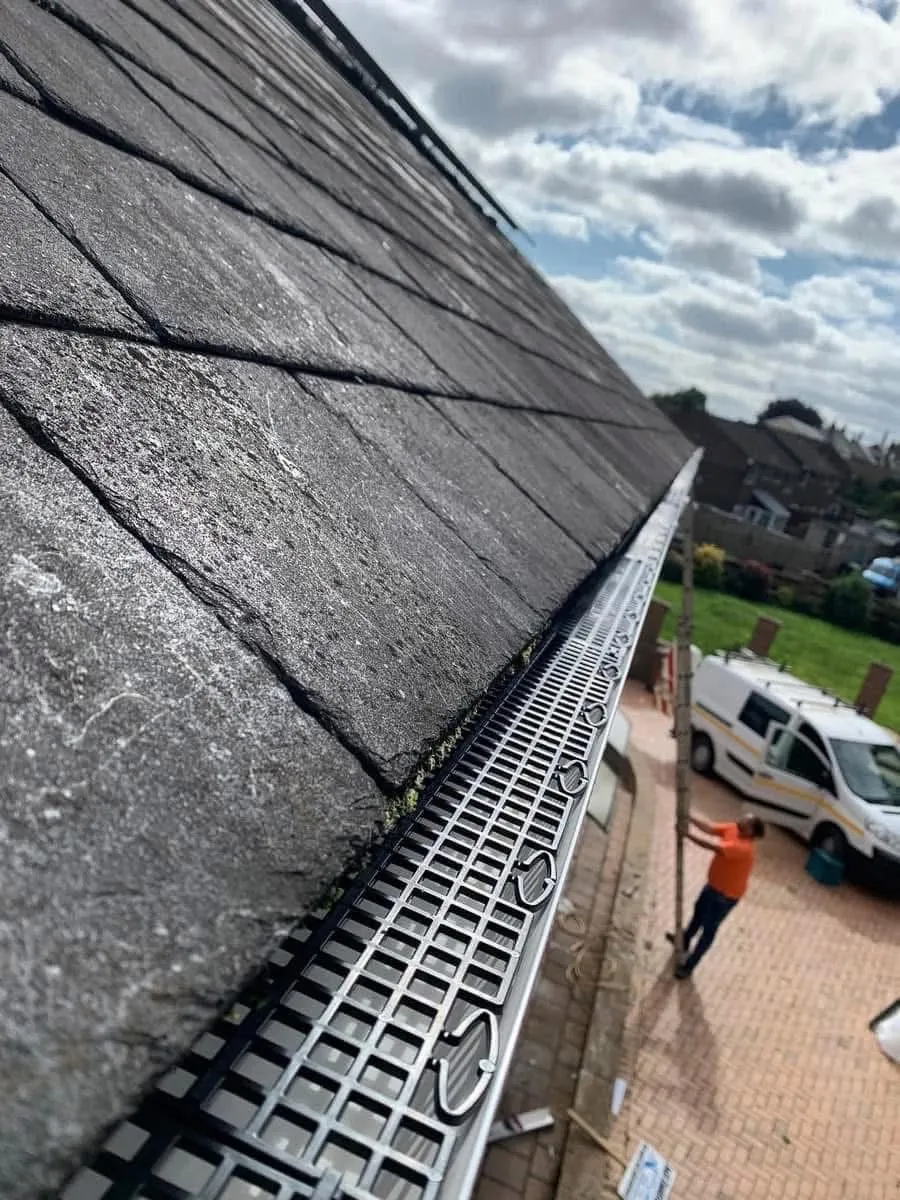Gutter guard fitted on a slate roof in Boscastle